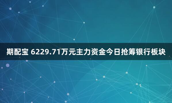 期配宝 6229.71万元主力资金今日抢筹银行板块