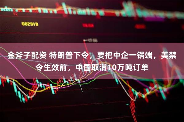 金斧子配资 特朗普下令,要把中企一锅端,美禁令生效前,中国取消10万吨订单